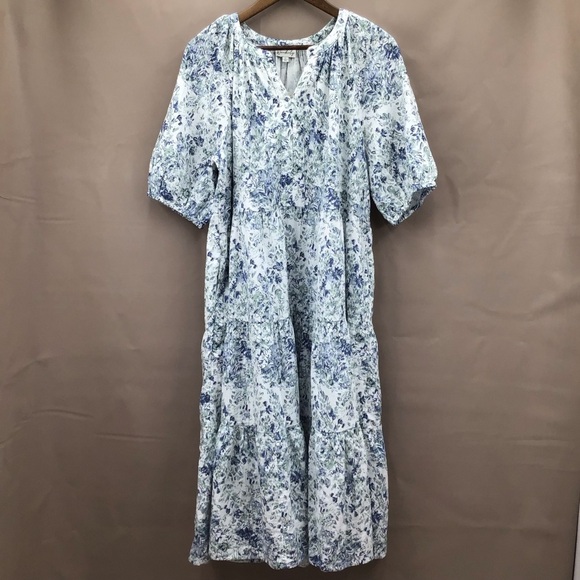 Wonderly Blue and White Floral Midi Dress - Picture 2 of 8